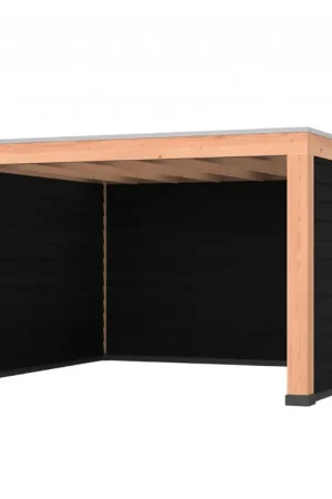 Weekendaanbieding Douglas overkapping, 400 x 400, met achterwand en twee zijwanden, Westwood Robuust zwart